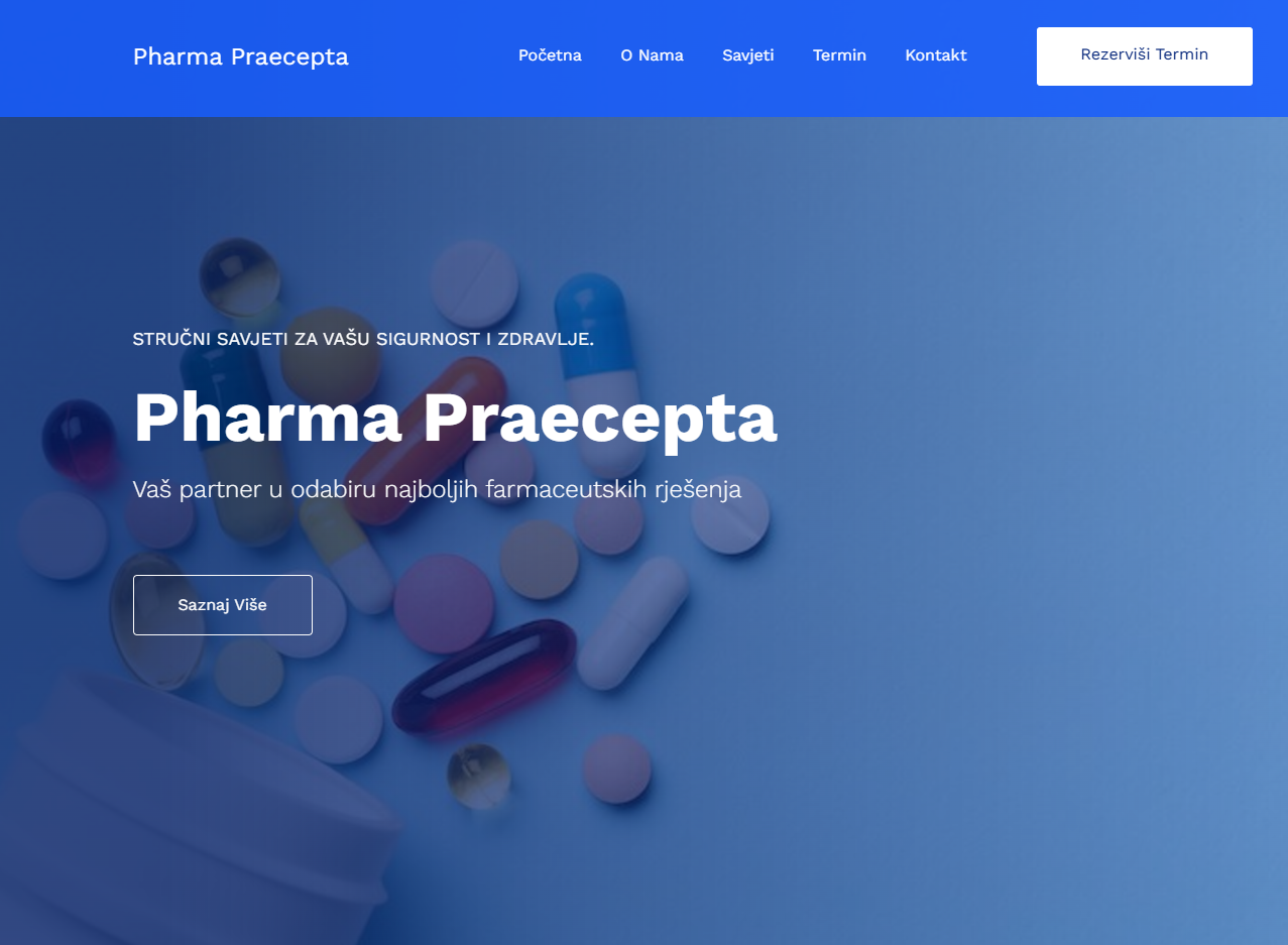 Pharma Praecepta Web Stranica